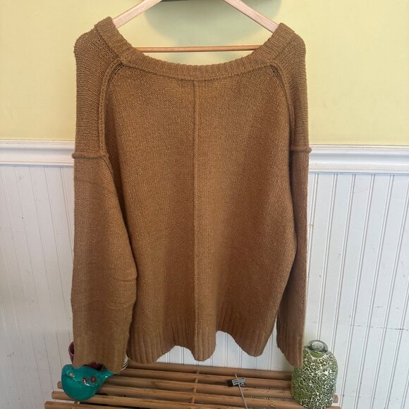 Aanrabess Womens Oversized Camel Sweater Acrylic & Cotton Blend M - Picture 2 of 6